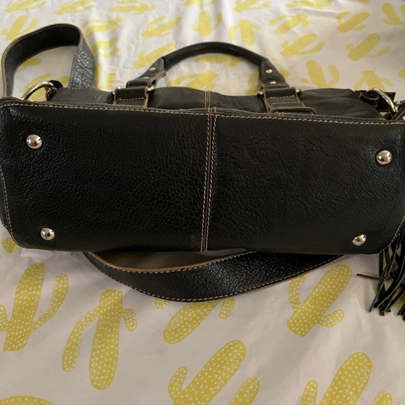 Fortuna Valentino black leather tote with shoulder strap - Picture 5 of 9